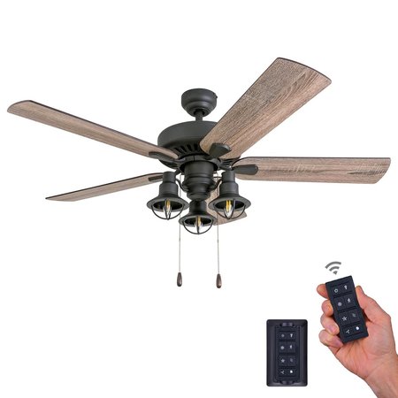 PROMINENCE HOME Ennora, 52 in. Ceiling Fan with Light & Remote Control, Bronze 50756-40